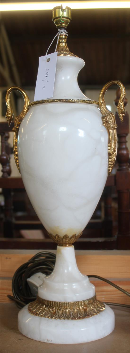 Marble and gilt metal table lamp